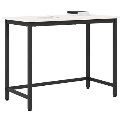 vidaXL Table White 100 x 50 x 77 cm Engineered Wood and Steel
