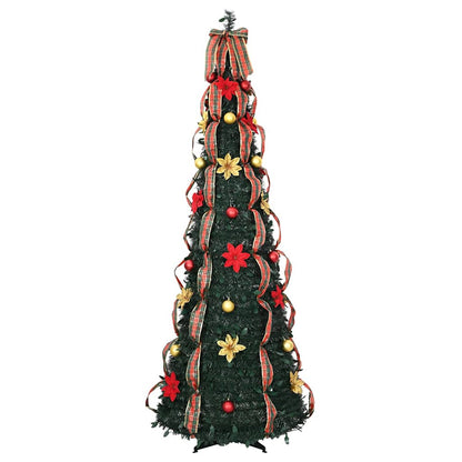 vidaXL Artificial Christmas Tree with 150 LEDs Green 185 cm PVC