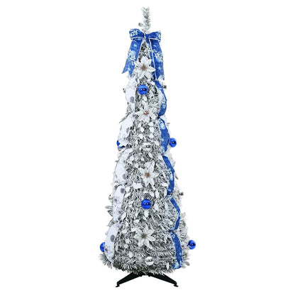 vidaXL Artificial Christmas Tree with 100 LEDs White 150 cm PVC