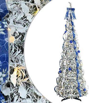 vidaXL Artificial Christmas Tree with 200 LEDs White 210 cm PVC
