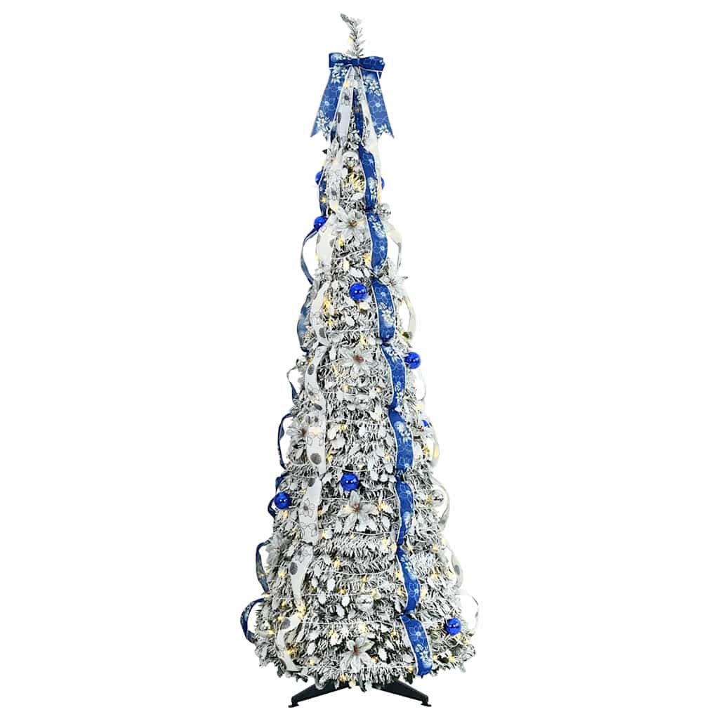 vidaXL Artificial Christmas Tree with 200 LEDs White 210 cm PVC