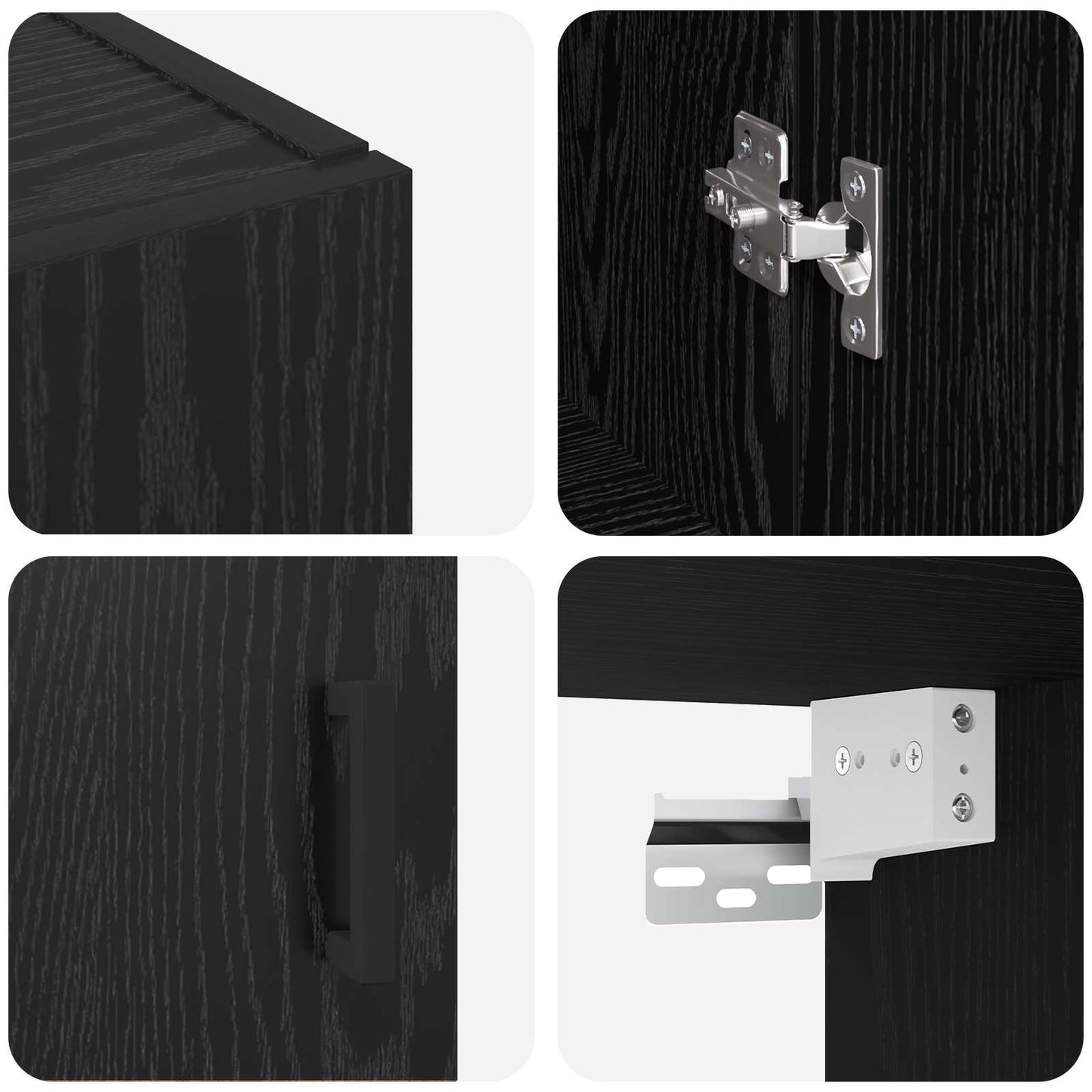 vidaXL Wall-Mounted Cabinet 2 pcs Black Oak 69.5 x 34 x 90 cm