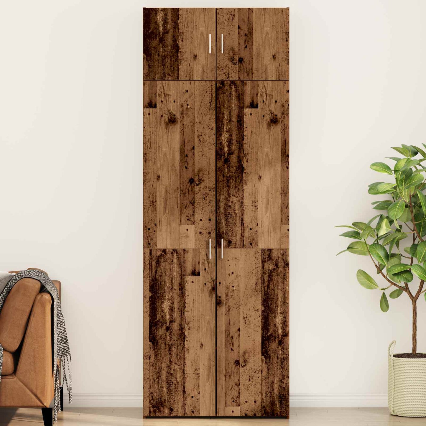 vidaXL Storage Cabinet 2 pcs Old Wood 80 x 42.5 x 225 cm
