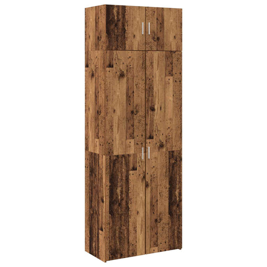 vidaXL Storage Cabinet 2 pcs Old Wood 80 x 42.5 x 225 cm