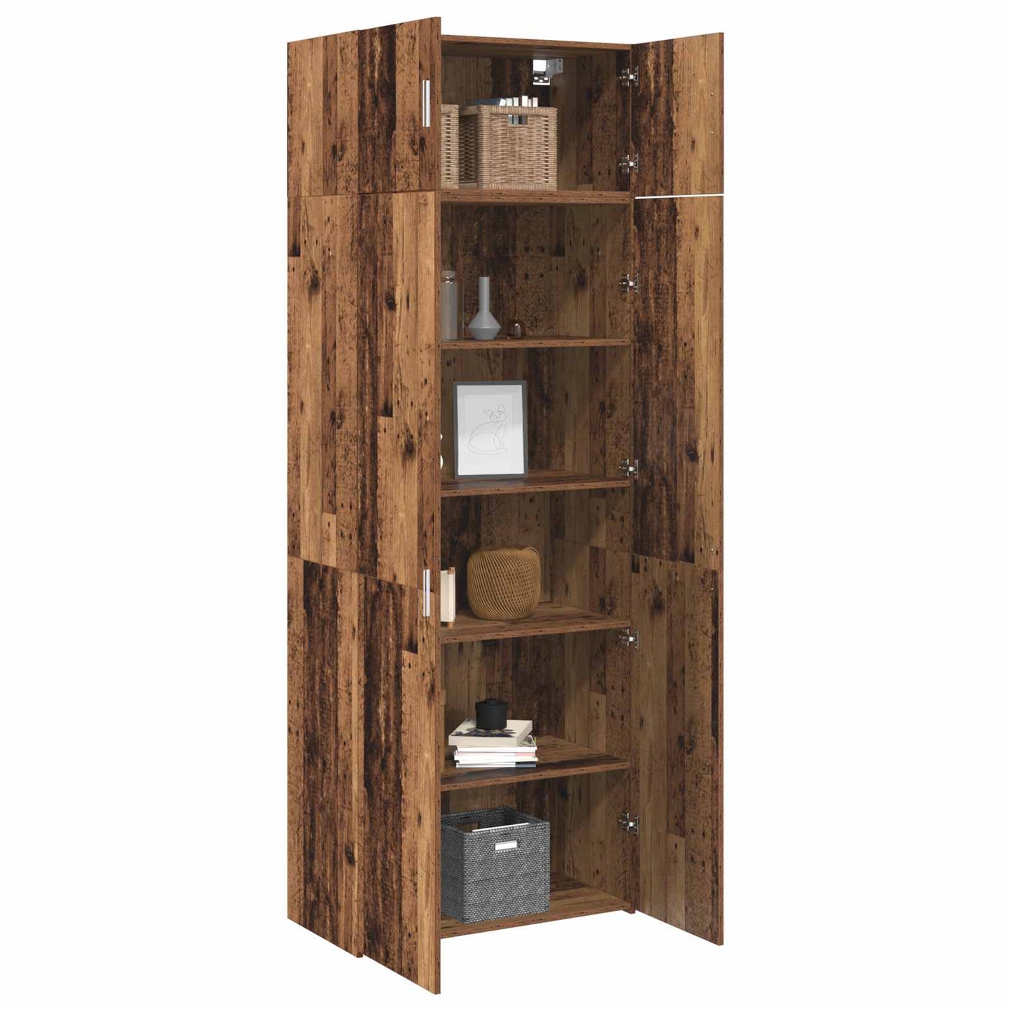 vidaXL Storage Cabinet 2 pcs Old Wood 80 x 42.5 x 225 cm