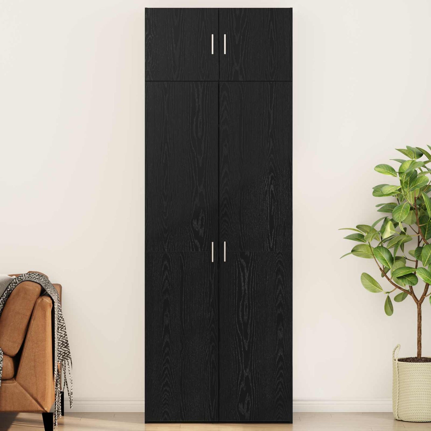 vidaXL Storage Cabinet 3 pcs Black Oak 80 x 42.5 x 225 cm
