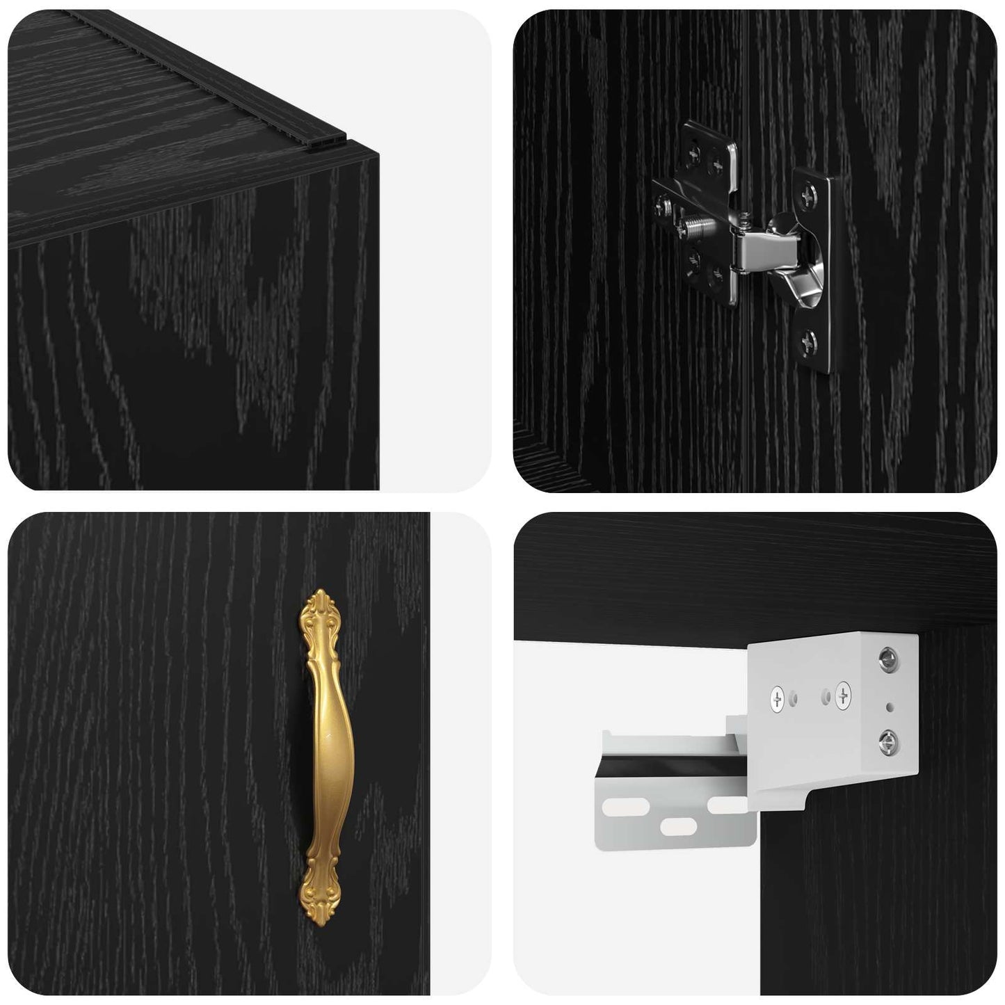 vidaXL Wall-Mounted Cabinet 2 pcs Black Oak 69.5 x 34 x 90 cm