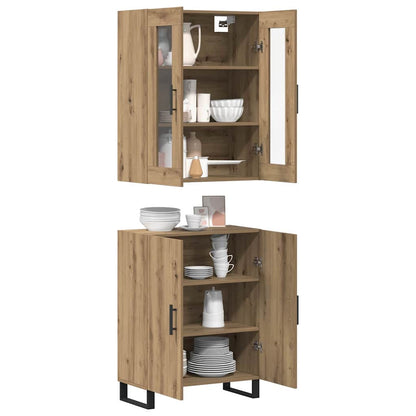 vidaXL Highboard 2 pcs Artisan oak Engineered wood