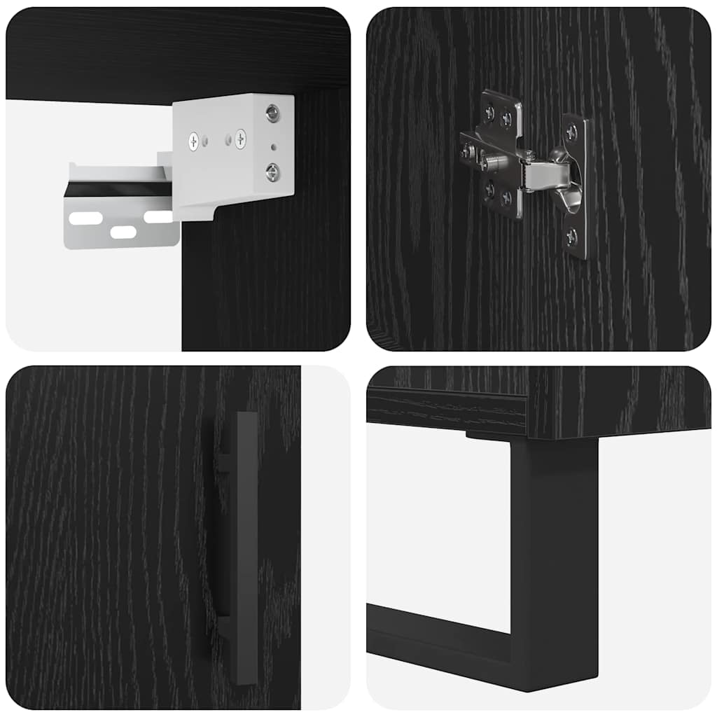vidaXL Highboard 2 pcs Black oak 69.5 x 34 x 180 cm Engineered Wood
