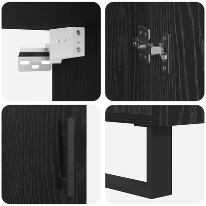 vidaXL Highboard 2 pcs Black oak 69.5 x 34 x 180 cm Engineered Wood