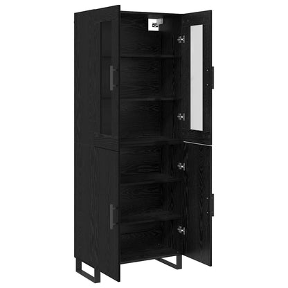 vidaXL Highboard 2 pcs Black oak 69.5 x 34 x 180 cm Engineered Wood