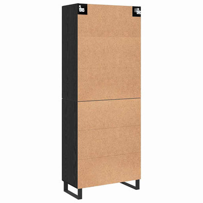 vidaXL Highboard 2 pcs Black oak 69.5 x 34 x 180 cm Engineered Wood