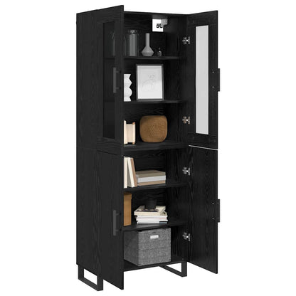 vidaXL Highboard 2 pcs Black oak 69.5 x 34 x 180 cm Engineered Wood