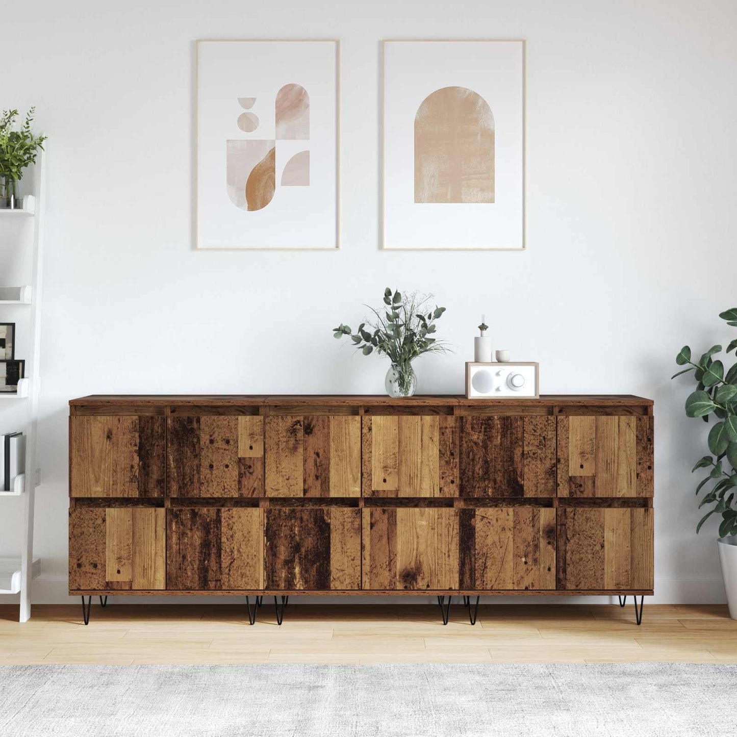vidaXL Sideboards 3 pcs Old Wood