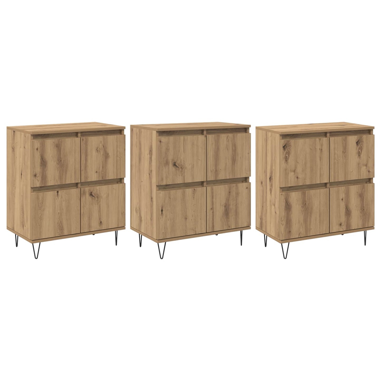 vidaXL Sideboards 3 pcs Artisan Oak