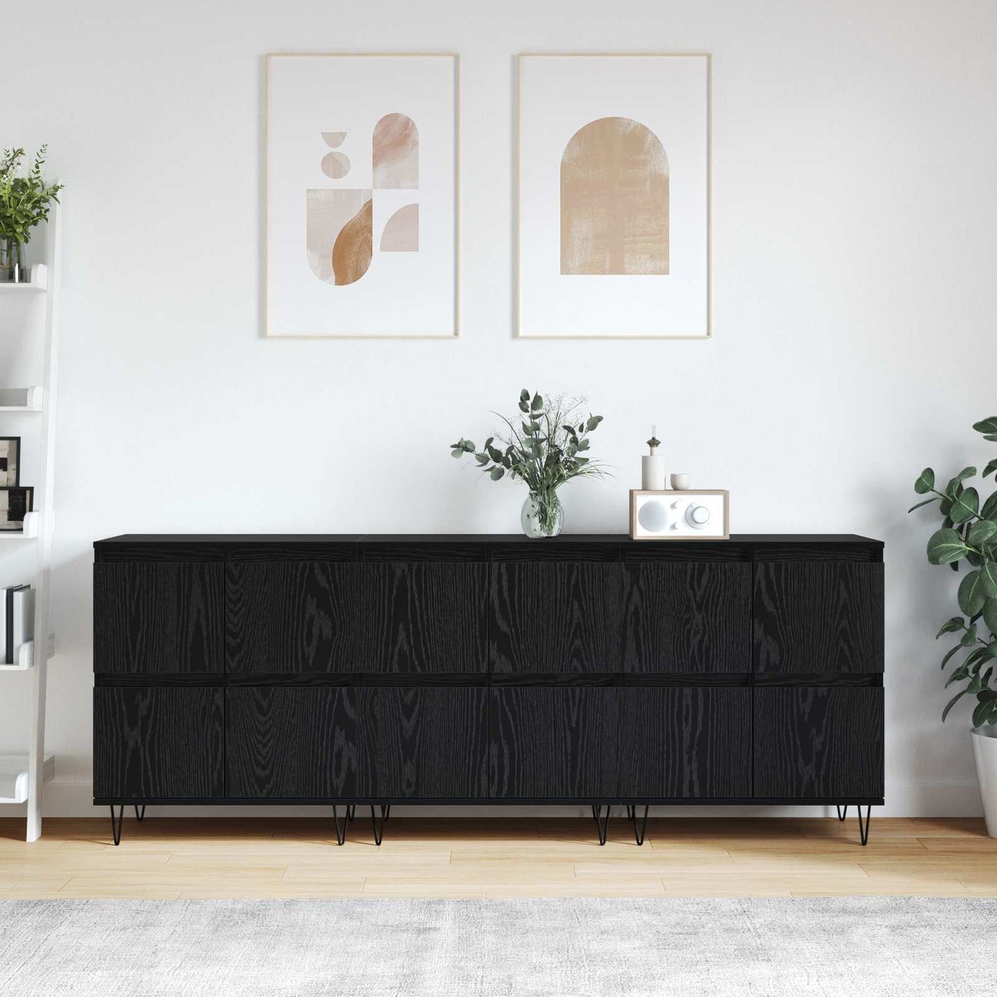 vidaXL Sideboards 3 pcs Black Oak