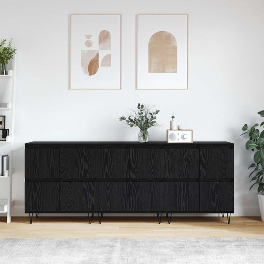 vidaXL Sideboards 3 pcs Black Oak