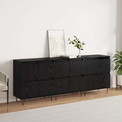 vidaXL Sideboards 3 pcs Black Oak