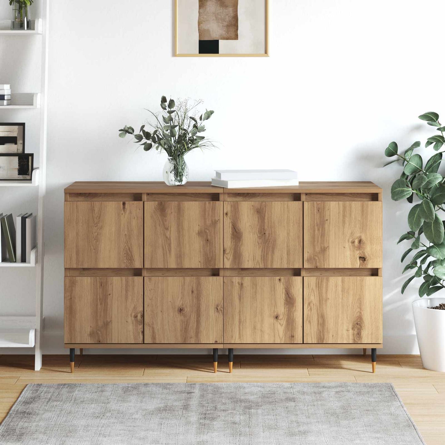 vidaXL Storage Cabinet 2 pcs Artisan Oak 60 x 35 x 70 cm