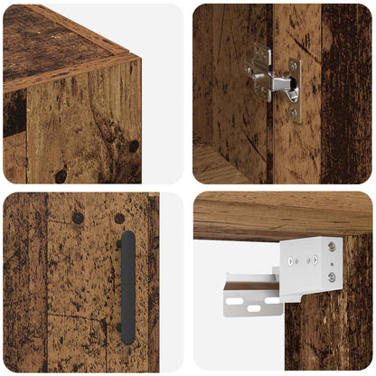 vidaXL Wall-Mounted Cabinet 2 pcs Old Wood 69.5 x 34 x 90 cm