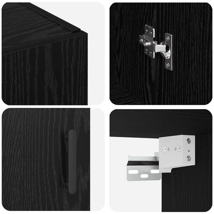 vidaXL Wall-Mounted Cabinet 2 pcs Black Oak 69.5 x 34 x 90 cm