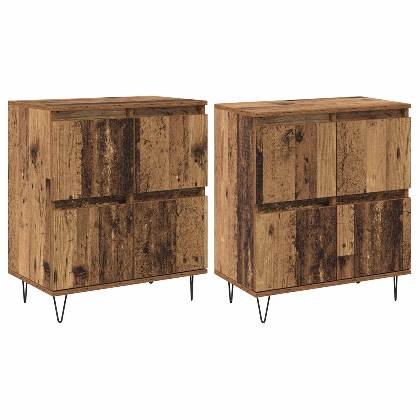 vidaXL Sideboards 2 pcs Old wood