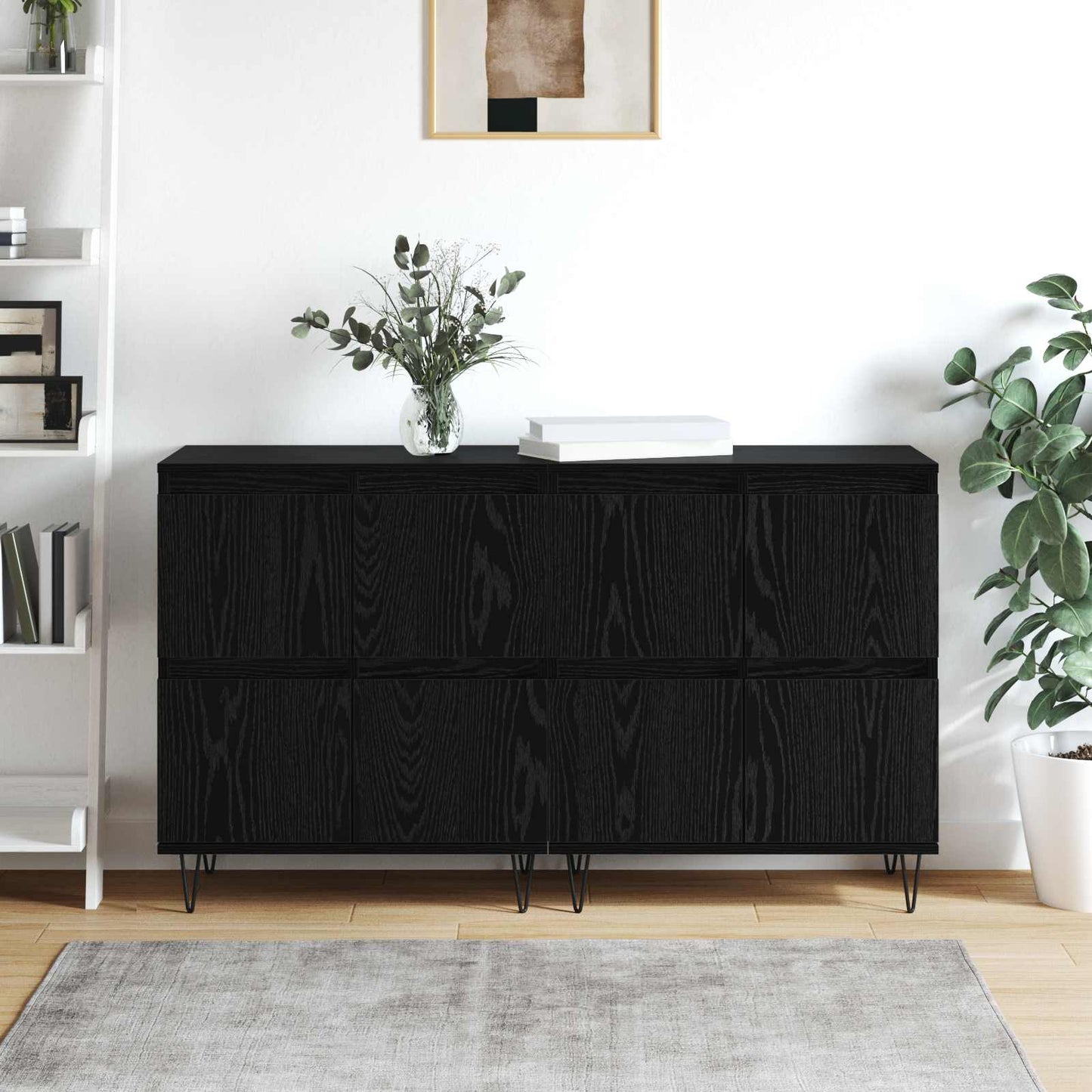 vidaXL Sideboards 2 pcs Black oak