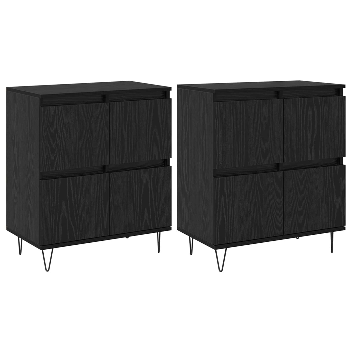 vidaXL Sideboards 2 pcs Black oak