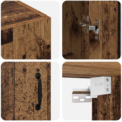 vidaXL Wall Mounted Cabinets 2 pcs Old wood 69.5 x 34 x 90 cm