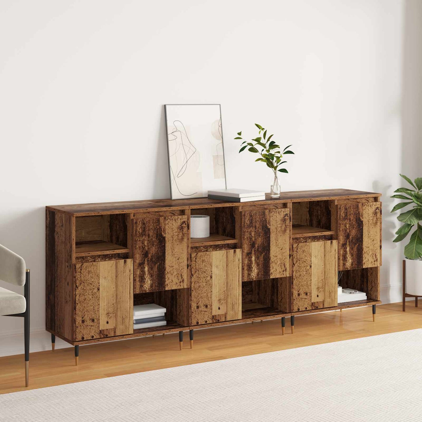 vidaXL Sideboards 3 pcs Old Wood