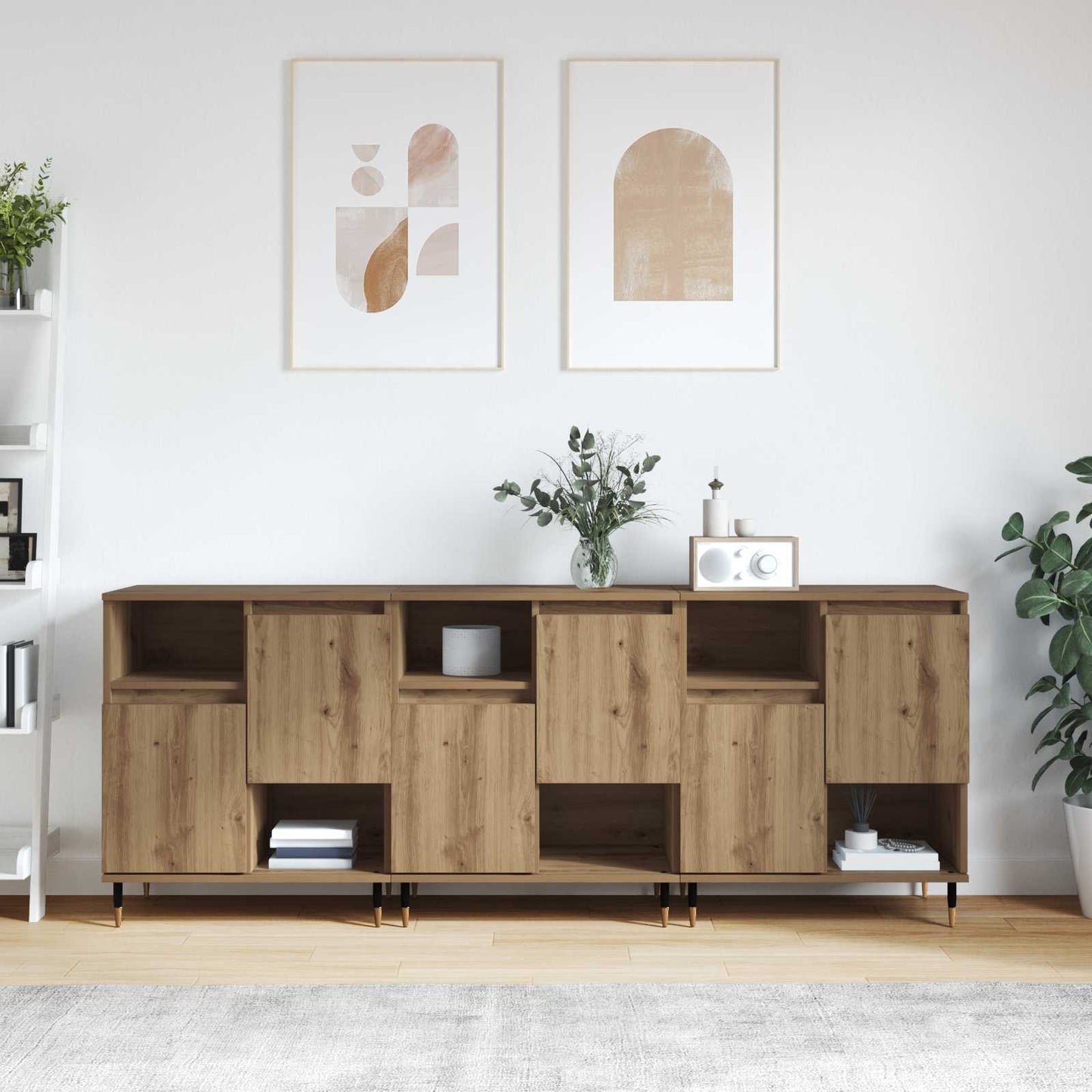 vidaXL Sideboards 3 pcs Artisan Oak