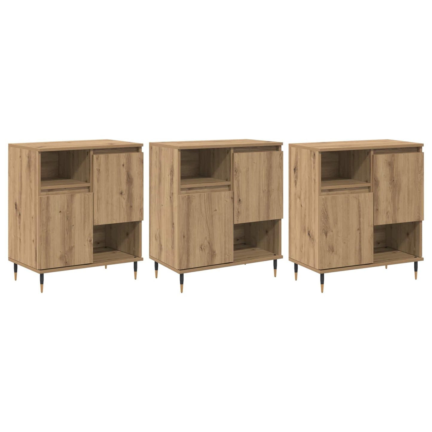 vidaXL Sideboards 3 pcs Artisan Oak