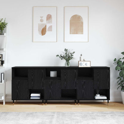 vidaXL Sideboards 3 pcs Black Oak