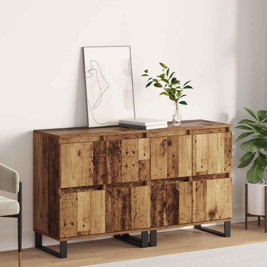 vidaXL Sideboard 2 pcs Old Wood 60 x 35 x 70 cm