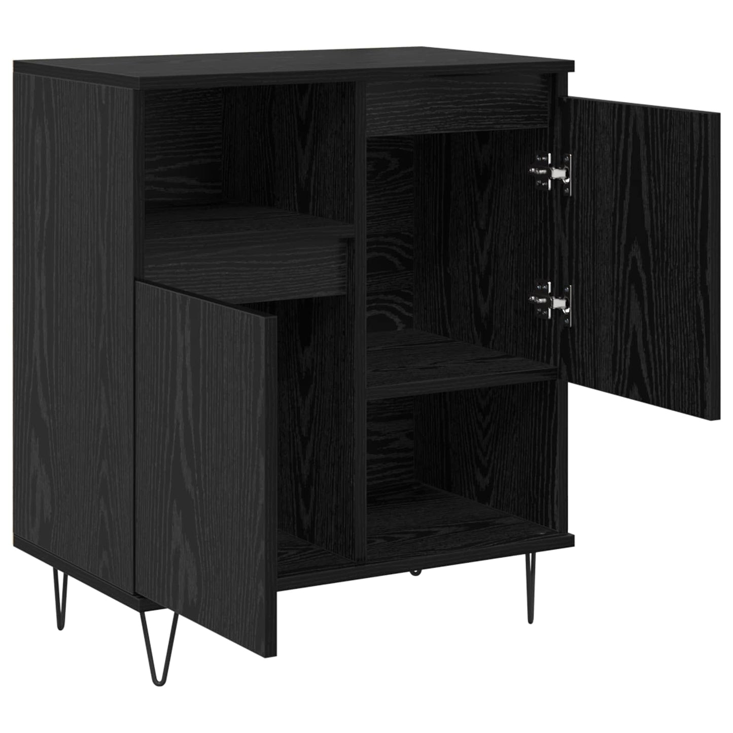 vidaXL Sideboard 2 pcs Black Oak 60 x 35 x 70 cm