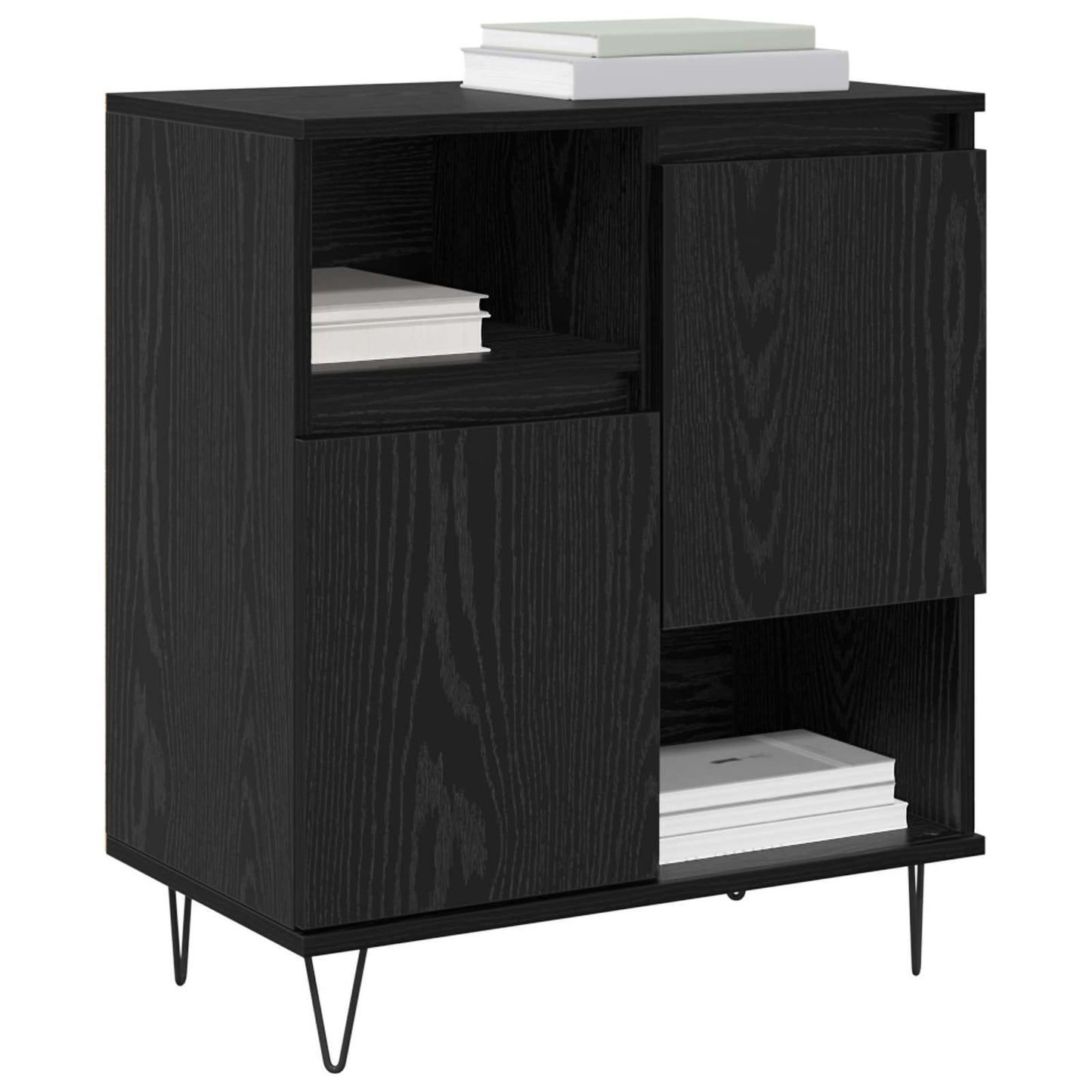 vidaXL Sideboard 2 pcs Black Oak 60 x 35 x 70 cm