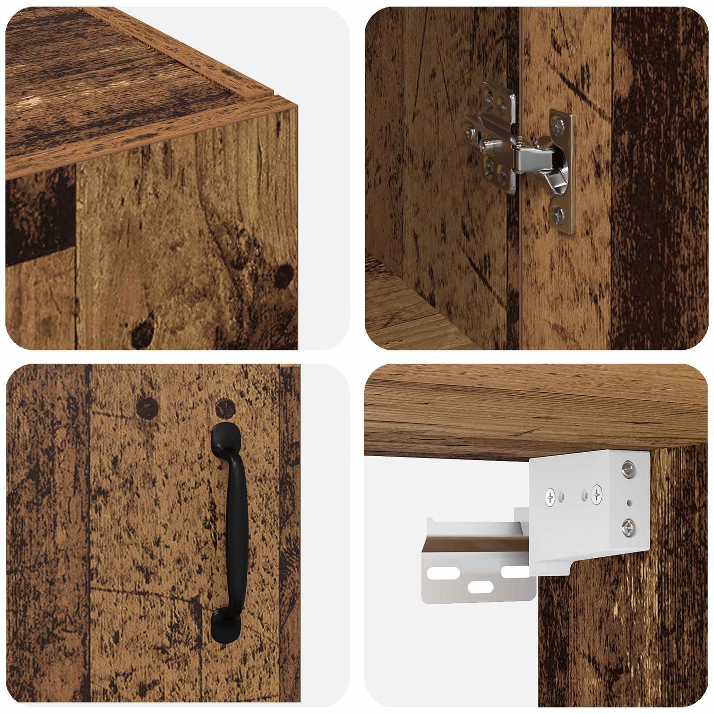 vidaXL Wall-Mounted Cabinet 2 pcs Old Wood 69.5 x 34 x 90 cm