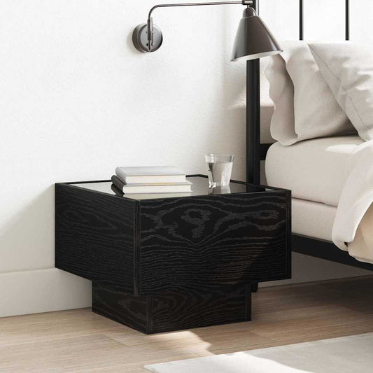 vidaXL Coffee Table Black Oak 40 x 40 x 30 cm Engineered wood