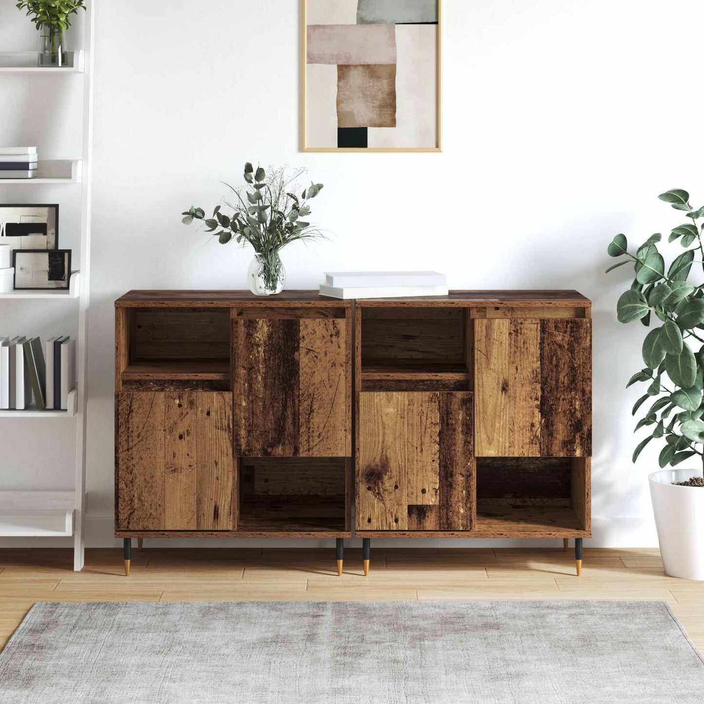 vidaXL Sideboards 2 pcs Old wood