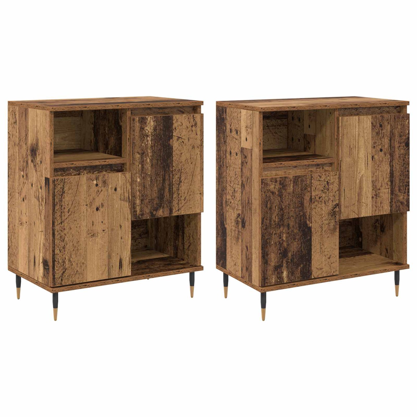 vidaXL Sideboards 2 pcs Old wood