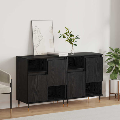 vidaXL Sideboards 2 pcs Black oak