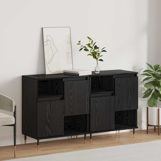 vidaXL Sideboards 2 pcs Black oak