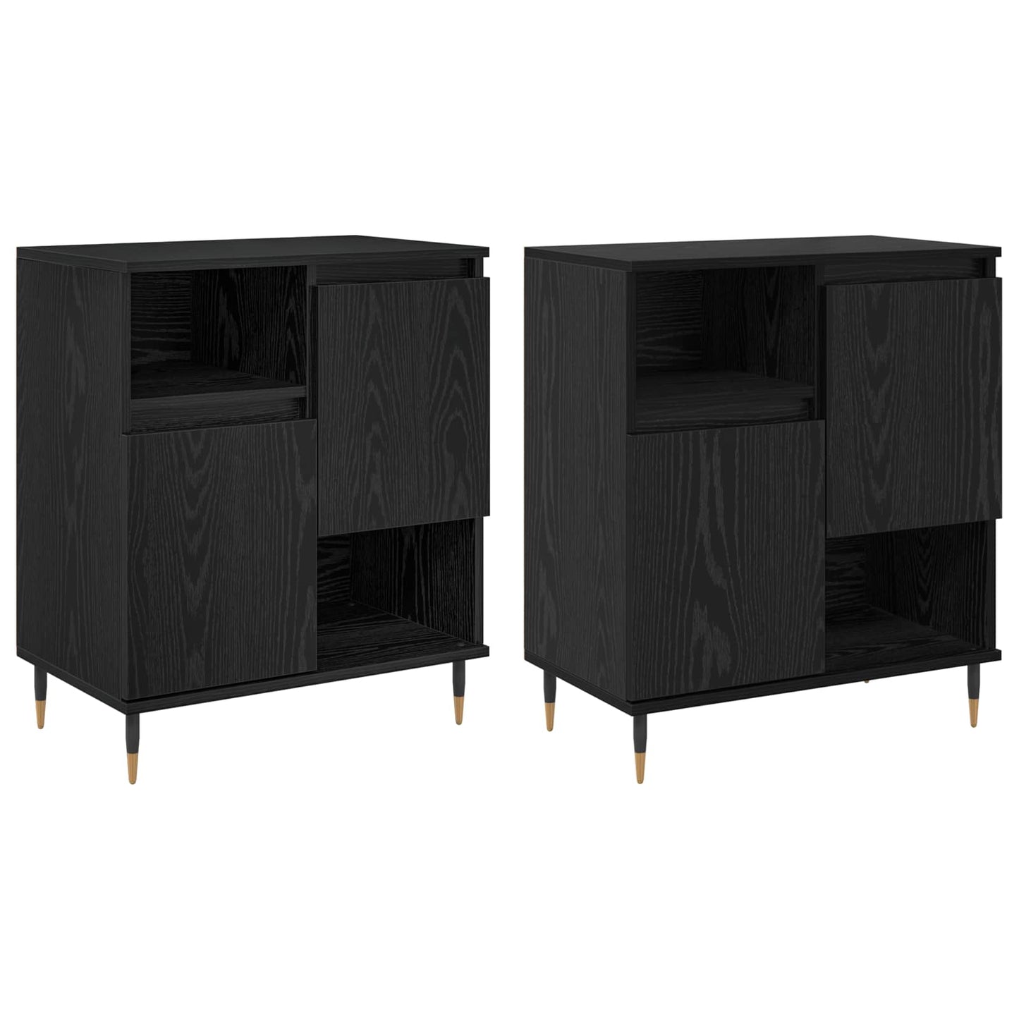vidaXL Sideboards 2 pcs Black oak