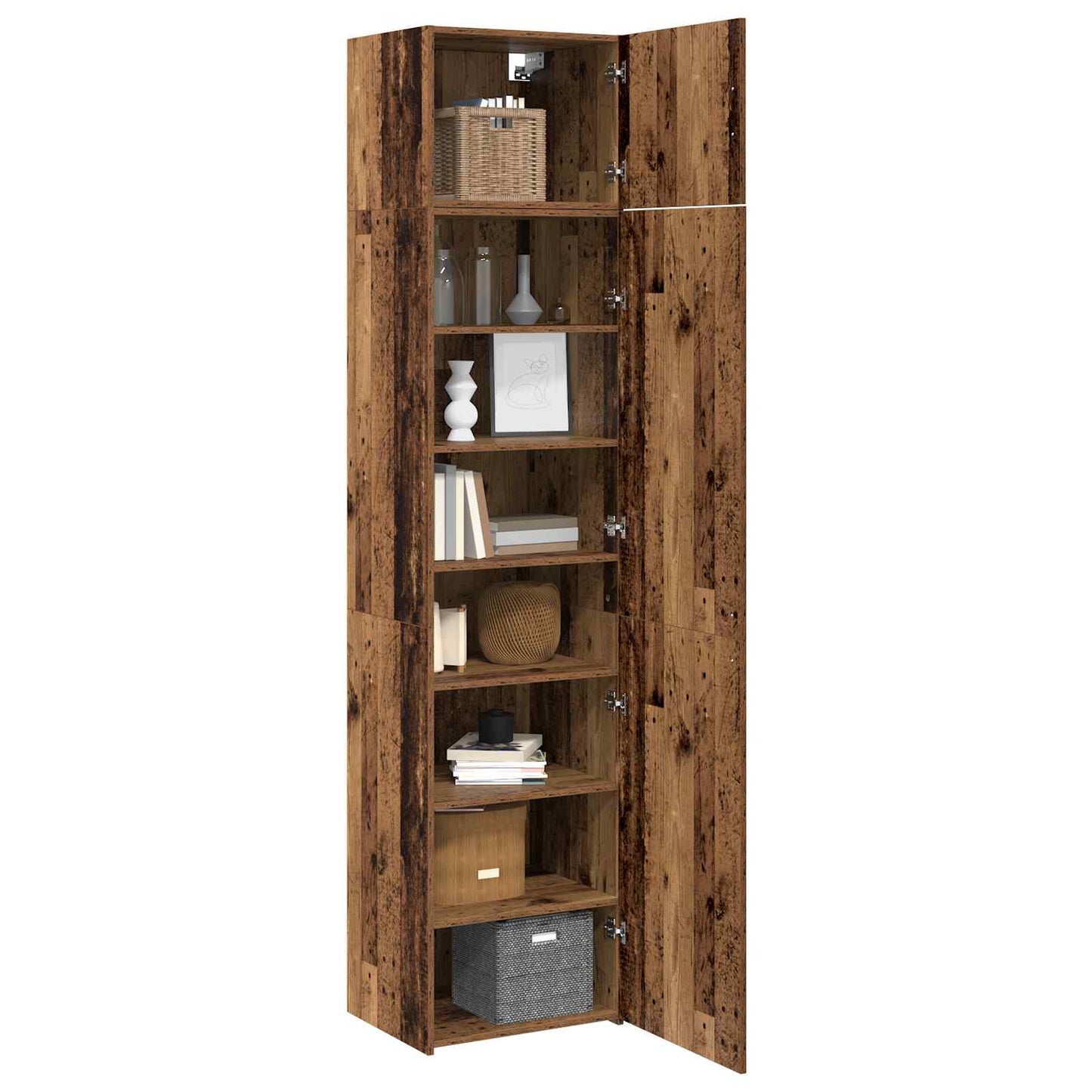 vidaXL Sideboard 2 pcs Old Wood 50 x 41 x225 cm