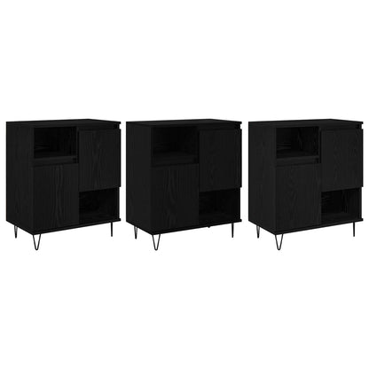vidaXL Sideboard 3 pcs Black Oak 60 x 35 x 70 cm