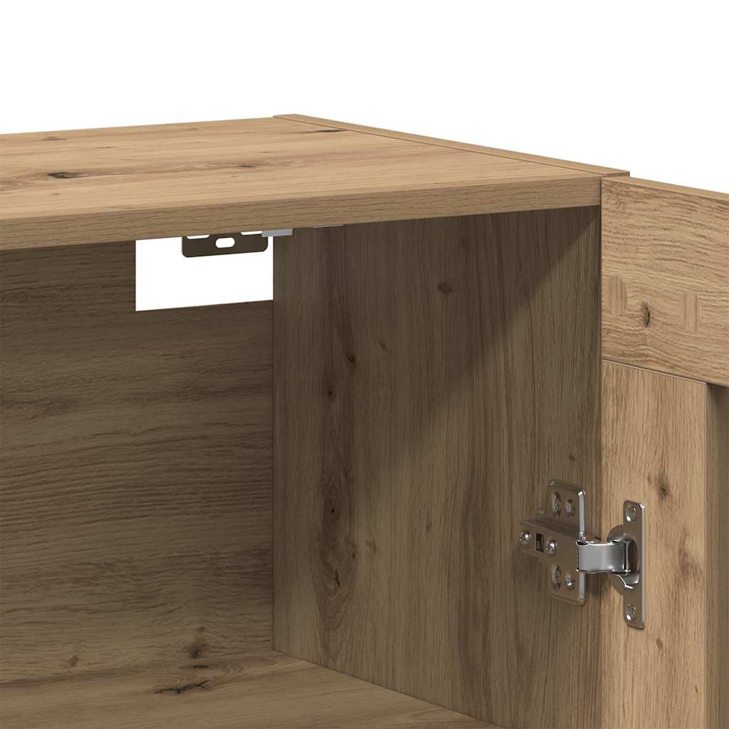 vidaXL Wall Mounted Cabinets 2 pcs Artisan oak and Black