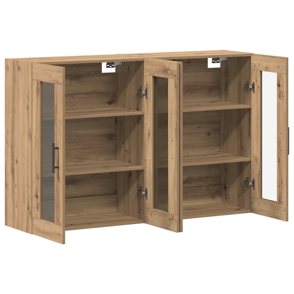 vidaXL Wall Mounted Cabinets 2 pcs Artisan oak and Black