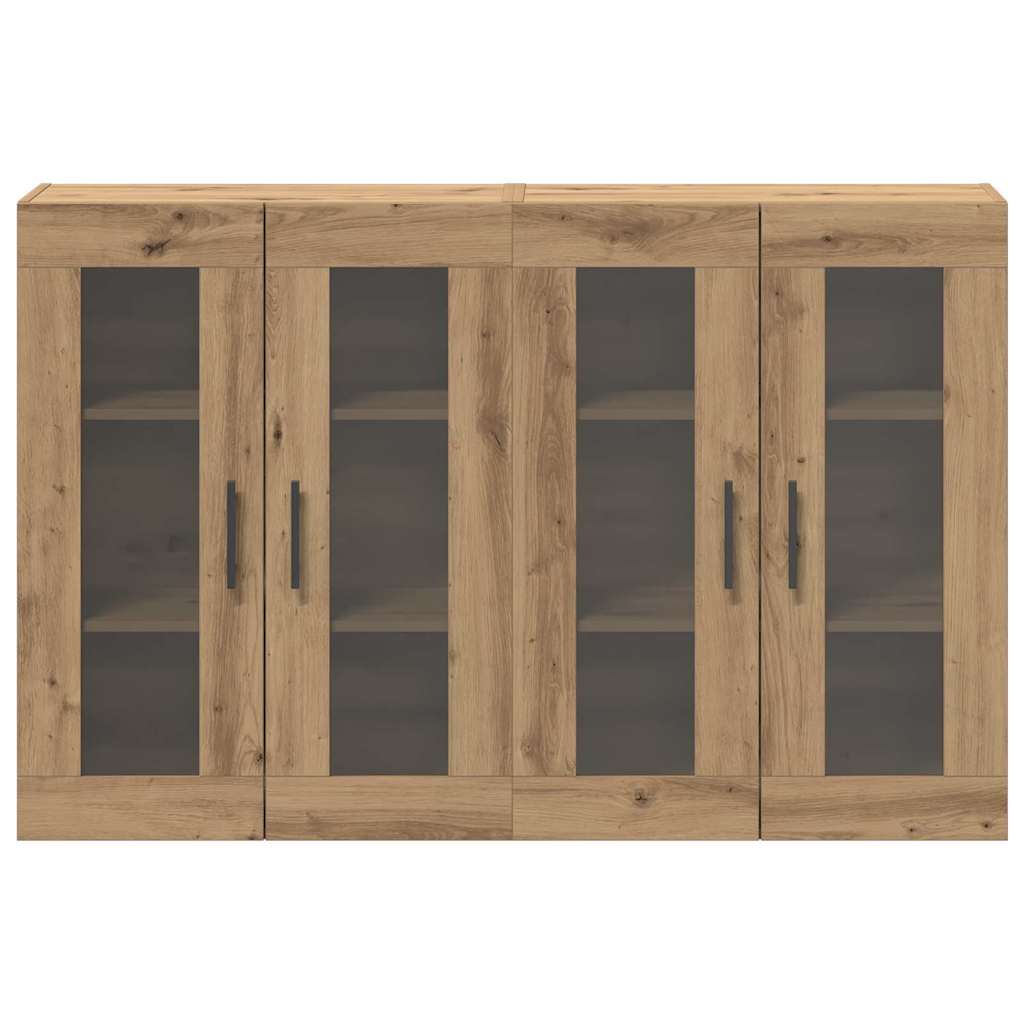 vidaXL Wall Mounted Cabinets 2 pcs Artisan oak and Black