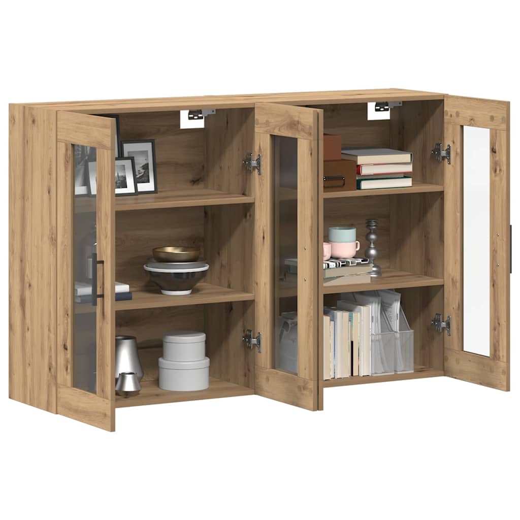 vidaXL Wall Mounted Cabinets 2 pcs Artisan oak and Black