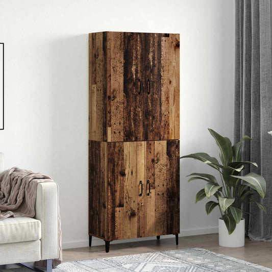 vidaXL Highboard 2 pcs Old wood Engineered Wood
